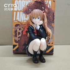 Eva Asuka Langley School Uniform Figure Squat Pose Collectible Anime Ornament picture