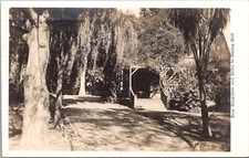 Real Photo Postcard Rose Bungalow and Drive to Dining Hall Pasadena, California picture