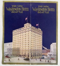 Seattle c.1920 New Washington Hotel Color Promo rare Brochure Pictorial Fun picture