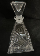 Vintage RCR Royal Crystal Rock Italy Crystal Pyramid Fan Cut Decanter w Stopper picture