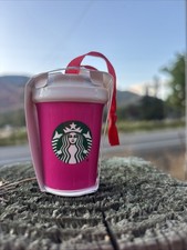 2021 Starbucks Pink Tumbler Christmas Tree Ornament Brand New picture