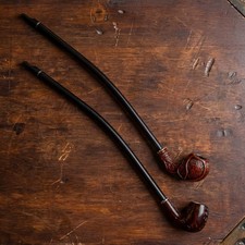 Handcrafted Wooden Pipe, Long Pipes for Smoking, Curved Tobacco Pipe picture