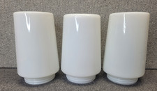 Vtg 3 Milk Glass Shade Threaded Industrial Prescolite? Cylinder Sconce Pendant picture