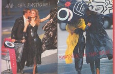 Vintage 1985 Swatch Watch Print Ad Chic Plastique Swatchin' In The Rain 2 Pages picture