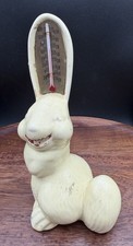 VINTAGE THADCO PORCELAIN/CERAMIC THERMOMETER EARS TATTLE TAIL BUNNY RABBIT picture