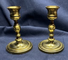 VINTAGE Brass Candlestick Holders Colonial Revial, Baldwin USA 4 1/2 tall picture