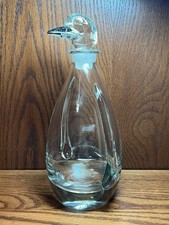 Vintage Heisey Glass Penguin Decanter Stopper 10 Inch MCM Clear Animal picture