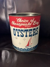 Vintage NOS Choice Of Chesapeake Bay One Gallon Oyster Can No Lid Remlik VA picture