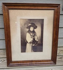 🔥LARGE ANTIQUE SOLID CURLY FIDDLEBACK TIGER MAPLE PICTURE FRAME Figured Sampler picture