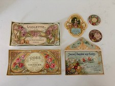 Antique French Perfume Soap Labels Lot 6 Victor Vaissier Art Nouveau Paris c1900 picture