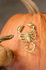 Anthropologie Halloween Gold Scorpion Scorpio Pumpkin Pin Charms Decor NWT picture