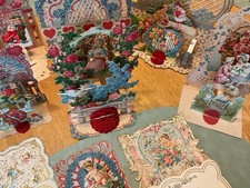 VINTAGE VALENTINES CARDS MOST PRINTED IN GERMANY  - 13 CARDS picture