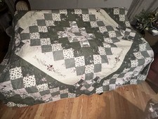 Vintage Cottage Floral Patchwork Quilt 80x80 Sage Green, With Floral Patterns picture