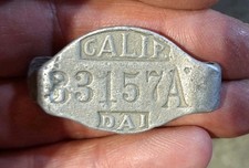 Vintage 1950s L.A. County California License Tag Plate Possibly Bicycle Bike picture