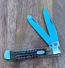 Case xx 1998 Green bone pocket worn trapper. MINT with box. Less common piece. picture
