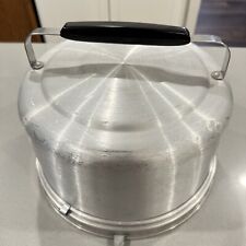 Vintage Mirro Aluminum 9” Cake Carrier Keeper Locking Lifted Tray Model 2002KM picture
