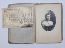 1916 antique HELEN DeFOREST COWDEN bemus point ny SCHOOL REPORT CARD + PHOTO picture