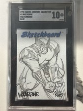 1998 MARVEL CREATORS WOLVERINE COLL. SKETCHBOARD-BLUE #2 Sgc  10- RARE picture