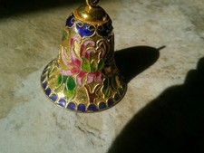 Georgous Vintage Gold Cloisonné Bell With Beautiful Floral Detail picture