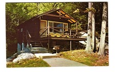 Candlelight Lodge and cottages on Lake George vintage postcard unposted picture