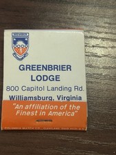 GREENBRIER LODGE WILLIAMSBURG VA VINTAGE MATCHBOOK picture