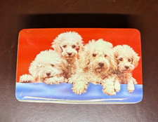 Vintage Thorne's Toffee Tin White Puppies Dog Design Henry Thorne Leeds England picture