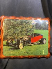 VINTAGE JAGFORD HOT ROD 9 X 11 WOOD PLAQUE picture