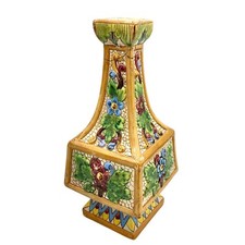 Kintsugi Antique Italian Vase Sgraffito Saca Lamp Base Gold Crack Art Gift picture