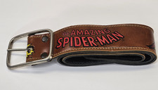 Vintage Amazing Spider man Childs Belt  1978 Brown Leather Marvel Comics 26 Inch picture
