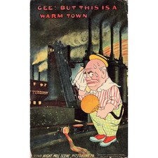 Vintage 1908 Pittsburgh PA Night Mill Scene Comic Postcard M.W. Taggart 1911 PM picture