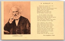 Henry Wadsworth Longfellow Poem Amalfi Postcard PC328 picture