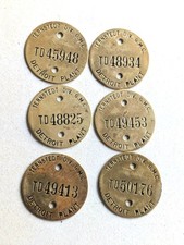 1950's/60's TERNSTEDT DIV. G.M.C. DETROIT BRASS TOOL CHECK TAGS GR8 Keychains picture