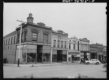 Photo:Downtown Main Street Storefronts 1930s 1940s Vintage Cars picture