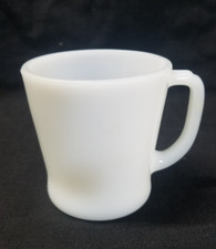 Vintage 1960s Fire King White Milk Glass Coffee Mug D Handle Anchor Hocking 5681 picture