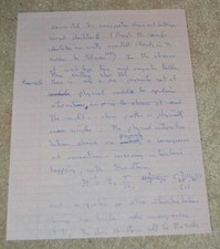 NOBEL PRIZE HANDWRITTEN MANUSCRIPT PHYSICS BOSONS HUBBARD CHAINS FANTASTIC picture