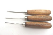 3 Ramelson Bent Veiner Line 60 Degree V Checkering Wood Carving Hand Chisel T... picture
