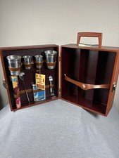 Vintage Londonaire The Portable Pub Travel Bar Set Cocktail Kit Brown Case picture
