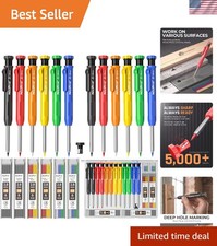 Ergonomic Carpenter Pencil Set: 12 Durable Pencils with Sharpener & Refill Leads picture