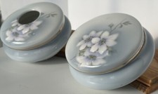 Antique Z.S &C Co Bavaria Hair Catch & Powder Jar Hand Painted Vanity Set Of 2 picture
