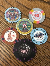 LOT of (6) Various Casino Chips From All Over picture