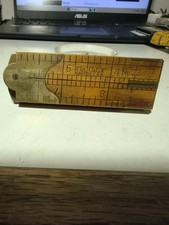 Vintage No. 32 Stanley Boxwood and Brass 4 Fold 12