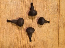 Four Antique Round Cast Iron Drawer Pulls Knobs 1 1/2