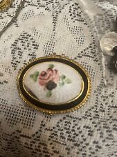Victorian Pill Box Handpainted Rose Has Chip On It picture