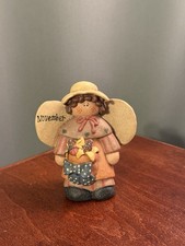 VTG Crazy Mountain November Angel Harvest Autumn Clay Figurine 3.5