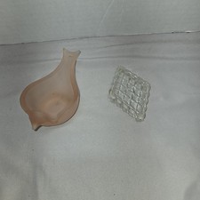 Vintage Westmorland Amber Satin Glass Dove Trinket Dish & Diamond Ring Holder picture