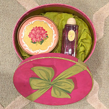 Rare 1910s Richard Hudnut Violet Sec Vanity Perfume Bottle & Powder Box Set picture