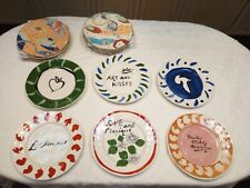 Anthropologie Dessert Salad Plate Hotel Magique Red Green Blue  white picture