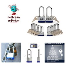 Versatile 20PC Keyed-Alike Padlock Set with Extra Long Shackles for All Uses picture