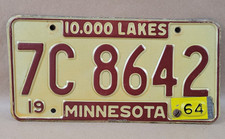 1962 Minnesota License Plate Original Paint 12