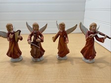 Vtg 1986 Geo Z Lefton Porcelain Orchestra Angel Figurines Set of 4 No Og Box picture
